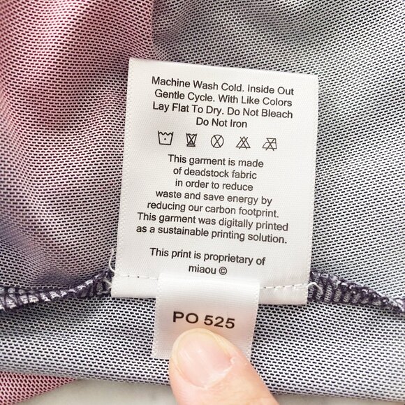 Miaou Women's Mesh Printed Longsleeve Tee in Decades Rose size XS - Picture 7 of 8